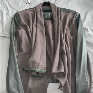 Gray/olive two toned leather jacket never worn